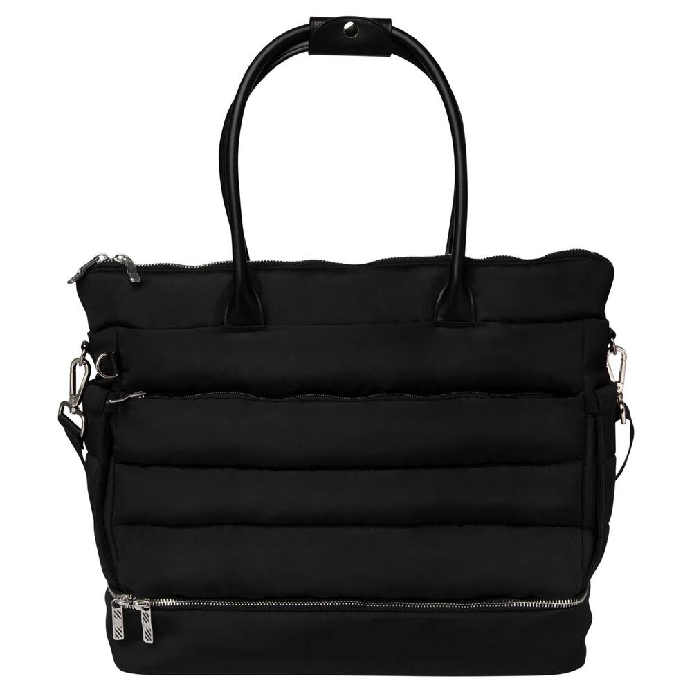 iPack Puffy Fashion Tote Bag Black. Broken zip.
